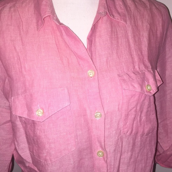 Banana Republic Pink Linen Button Down Shirt - Picture 3 of 6